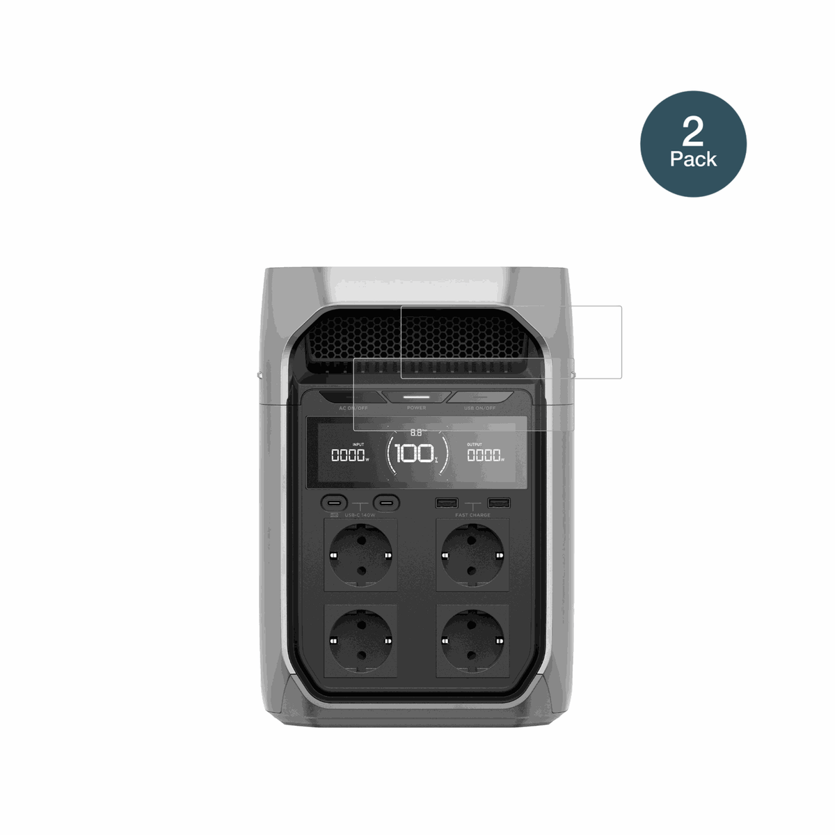 EcoflowDelta 3 Plus mit aufgebrachter dipos Panzerfolie, die lästige Fingerabdrücke minimiert