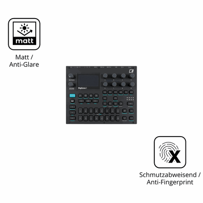 9H Hartbeschichtete, flexible Folie passend zugeschnitten für Elektron Digitone