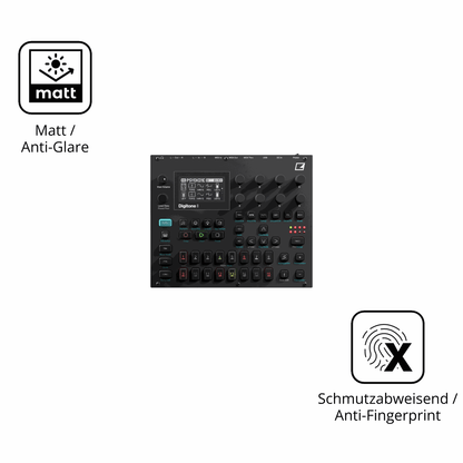 9H Hartbeschichtete, flexible Folie passend zugeschnitten für Elektron Digitone II