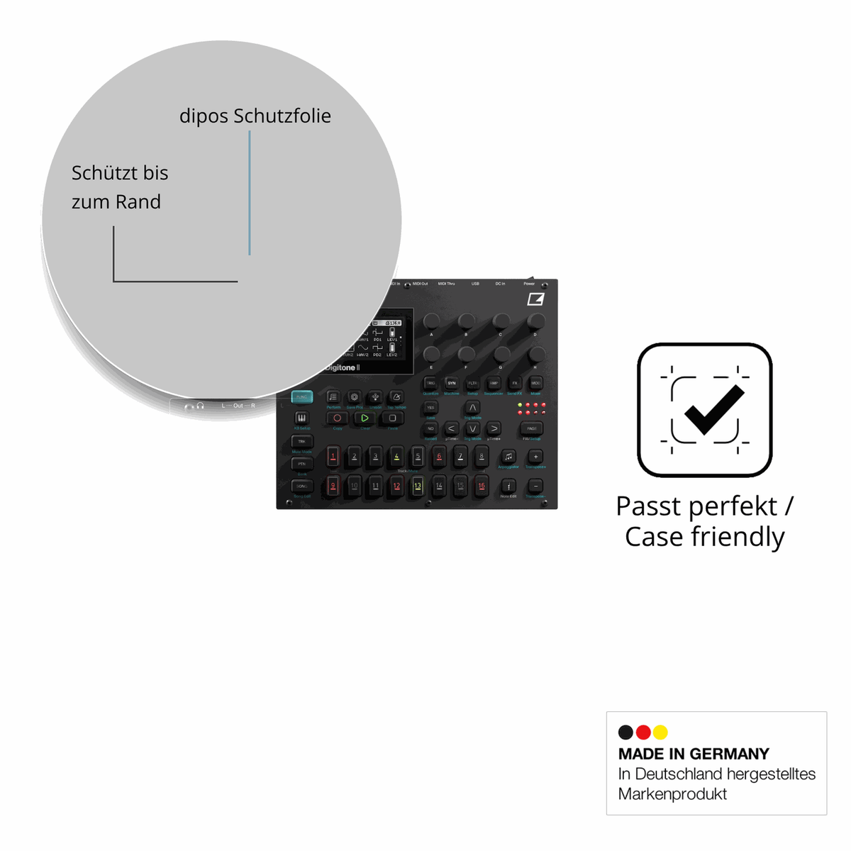 Besonders flexibler Displayschutz mit Anti-Shock-Schicht im Materialmix