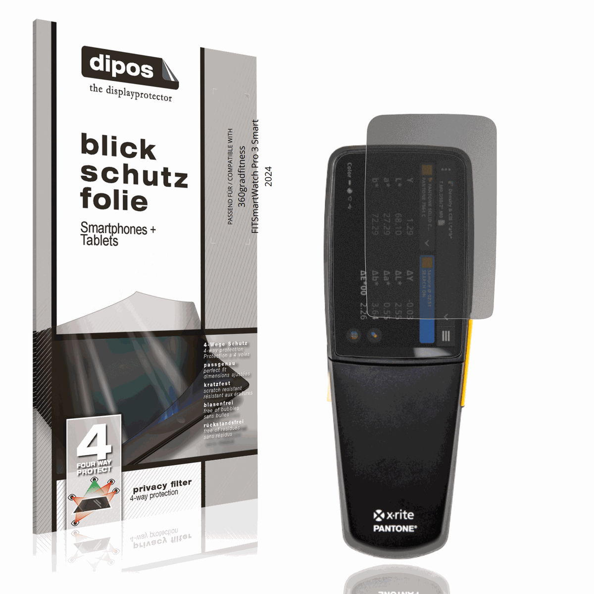 Blickschutzfolie von dipos passend für exact 2, präziser Zuschnitt und blasenfrei montiert
