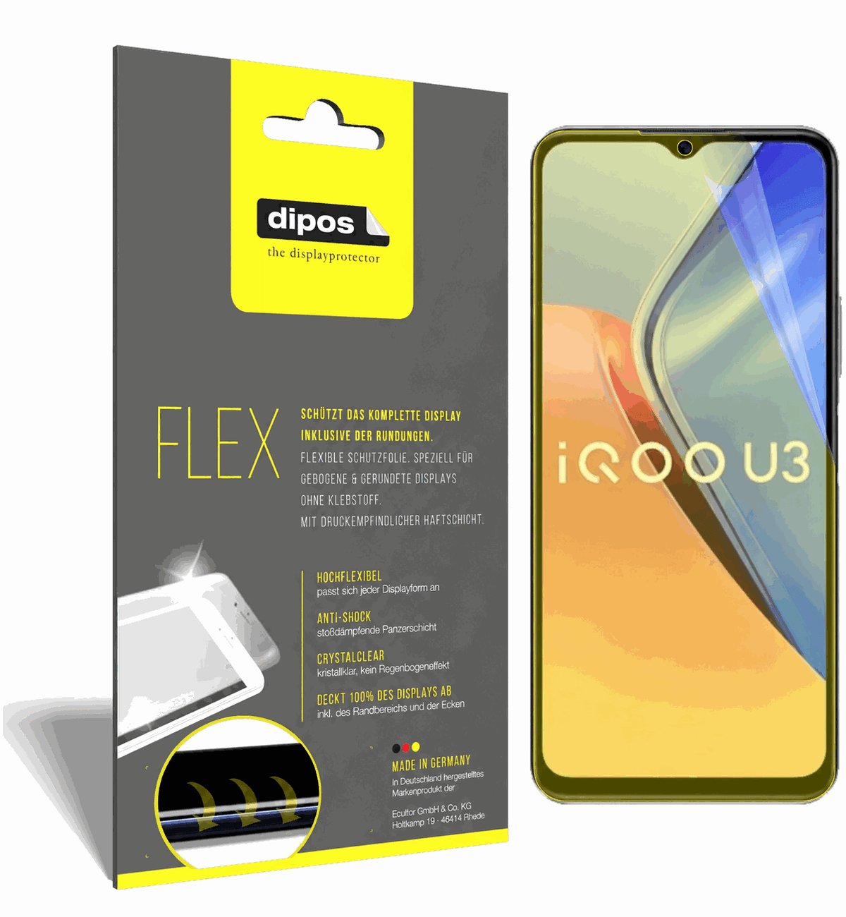 2x 3D Full Cover Schutzfolie für Vivo Y52s