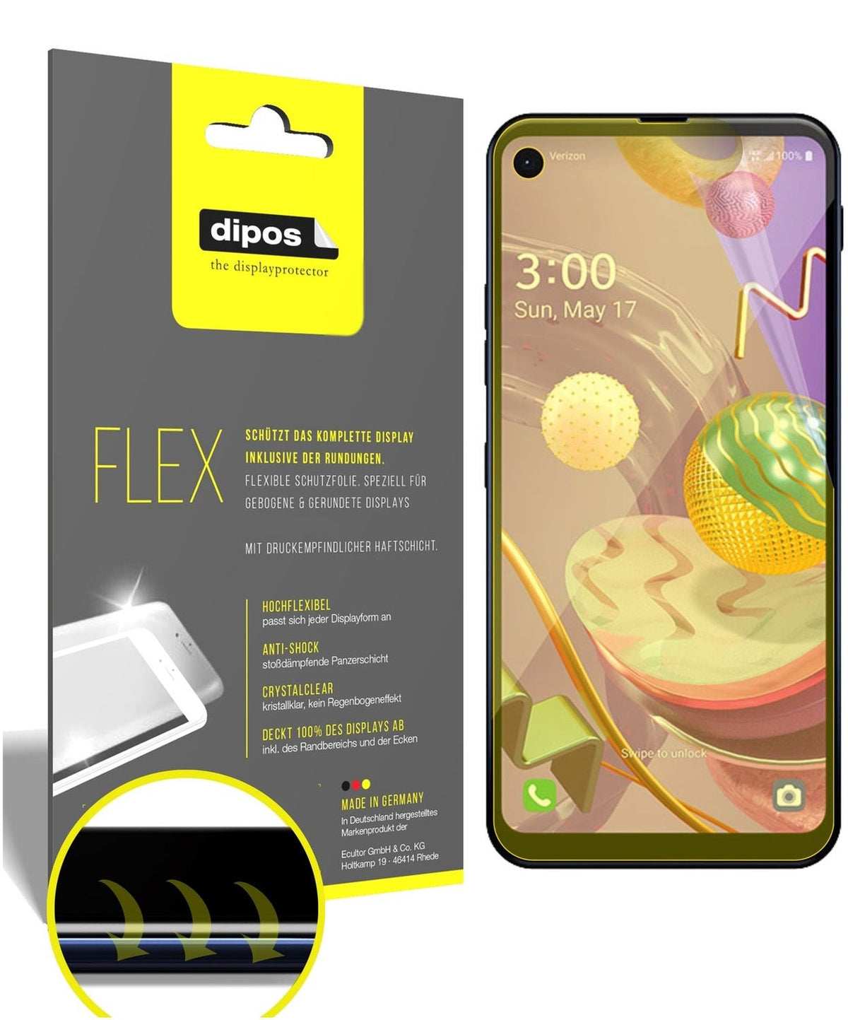 2x 3D Full Cover Schutzfolie für LG Q70