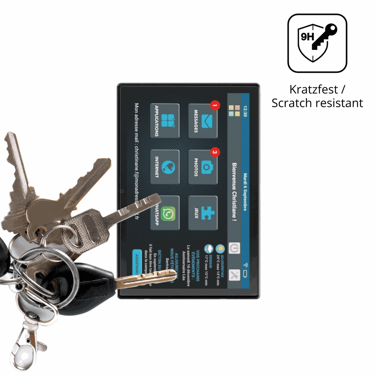 dipos Displayschutz für Facilotab T60-DE, mattierte Oberfläche, robuste Festigkeit und perfekte Passform