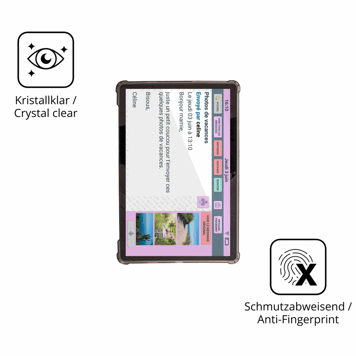 Flexible TPU-Folie passend zugeschnitten für FACILOTAB XXL Classic, vollständige Abdeckung
