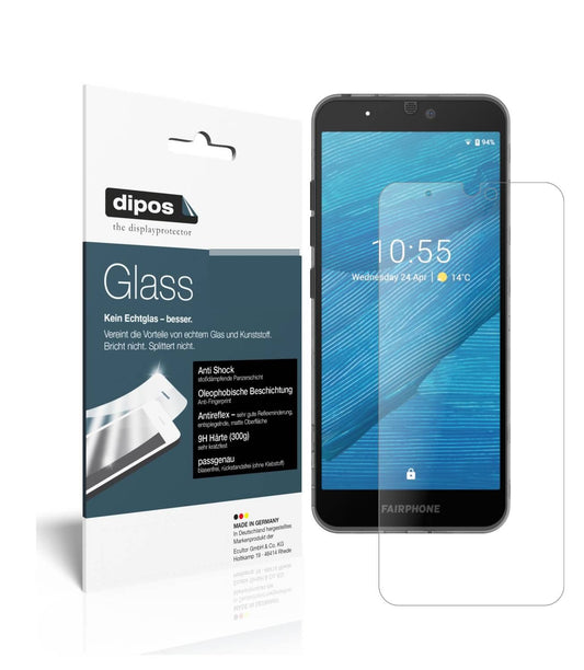 Matte Displayschutzfolie von dipos passend für Fairphone 3 Plus, 9H kratzfest und blasenfrei montiert