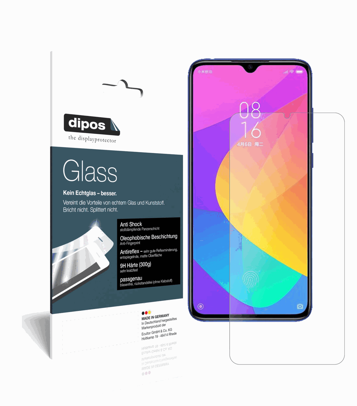 1x 9H Schutzfolie matt für Xiaomi Mi CC9e Panzerfolie