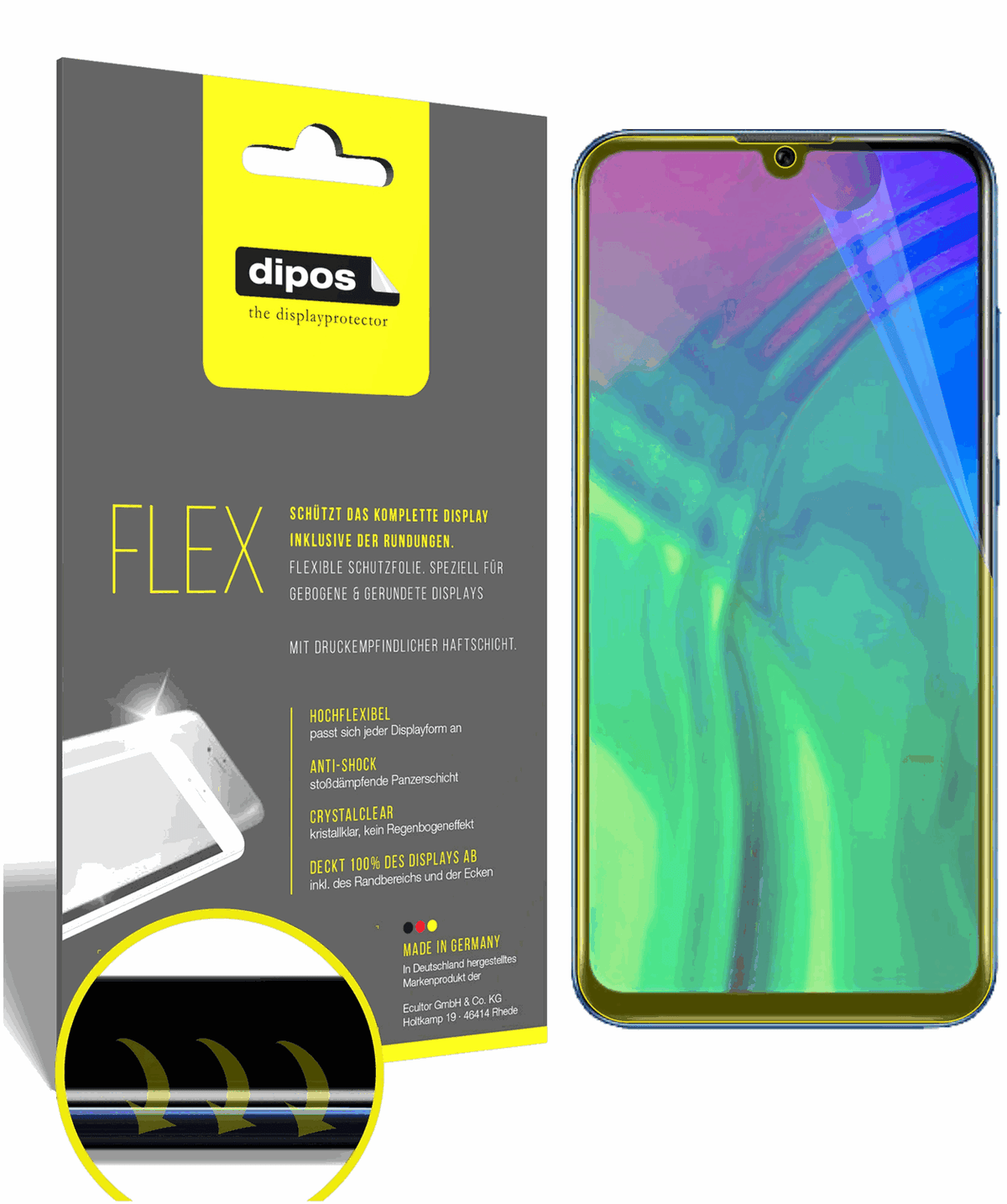 3x 3D Full Cover Schutzfolie für Honor 20E