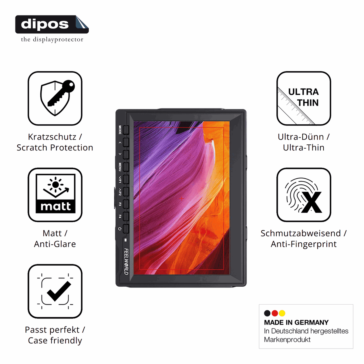 Displayschutz hergestellt in Deutschland, höchste Qualität made in Germany