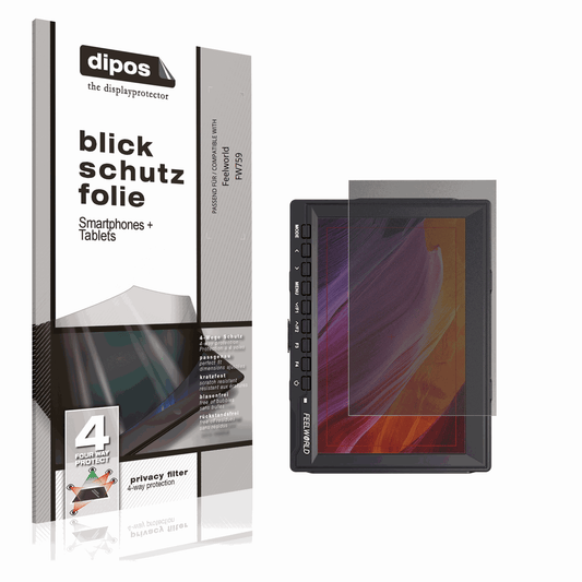 Blickschutzfolie von dipos passend für Feelworld FW759, präziser Zuschnitt und blasenfrei montiert