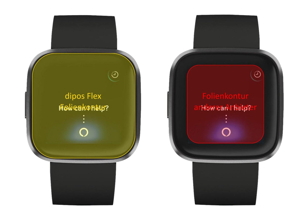 2x 3D Full Cover Schutzfolie für FitBit Versa 2