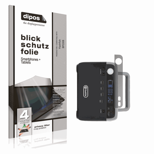 Blickschutzfolie von dipos passend für Flashfish BP030B, präziser Zuschnitt und blasenfrei montiert