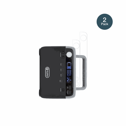 FlashfishBP030B mit aufgebrachter dipos Flex Schutzfolie, glasklare Darstellung ohne Einschränkungen