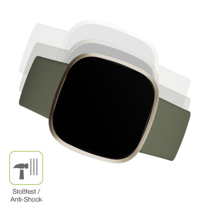 Schutz gegen Kratzer auf dem Fitbit Versa 3 Glas durch Schlüssel, Stöße gegen die Tischkante oder Stürze