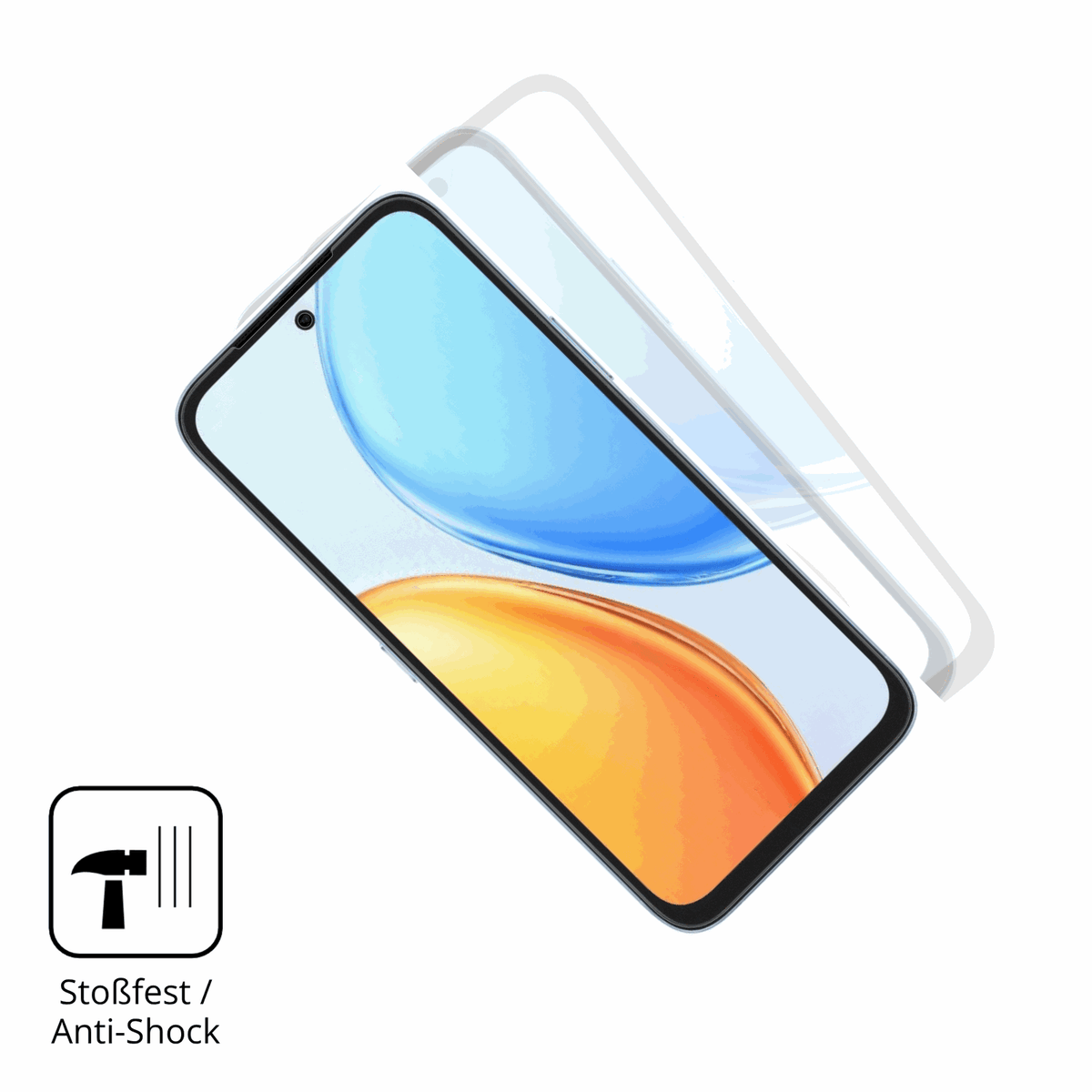Schutz gegen Kratzer auf dem Honor Play 80 Plus Glas durch Schlüssel, Stöße gegen die Tischkante oder Stürze