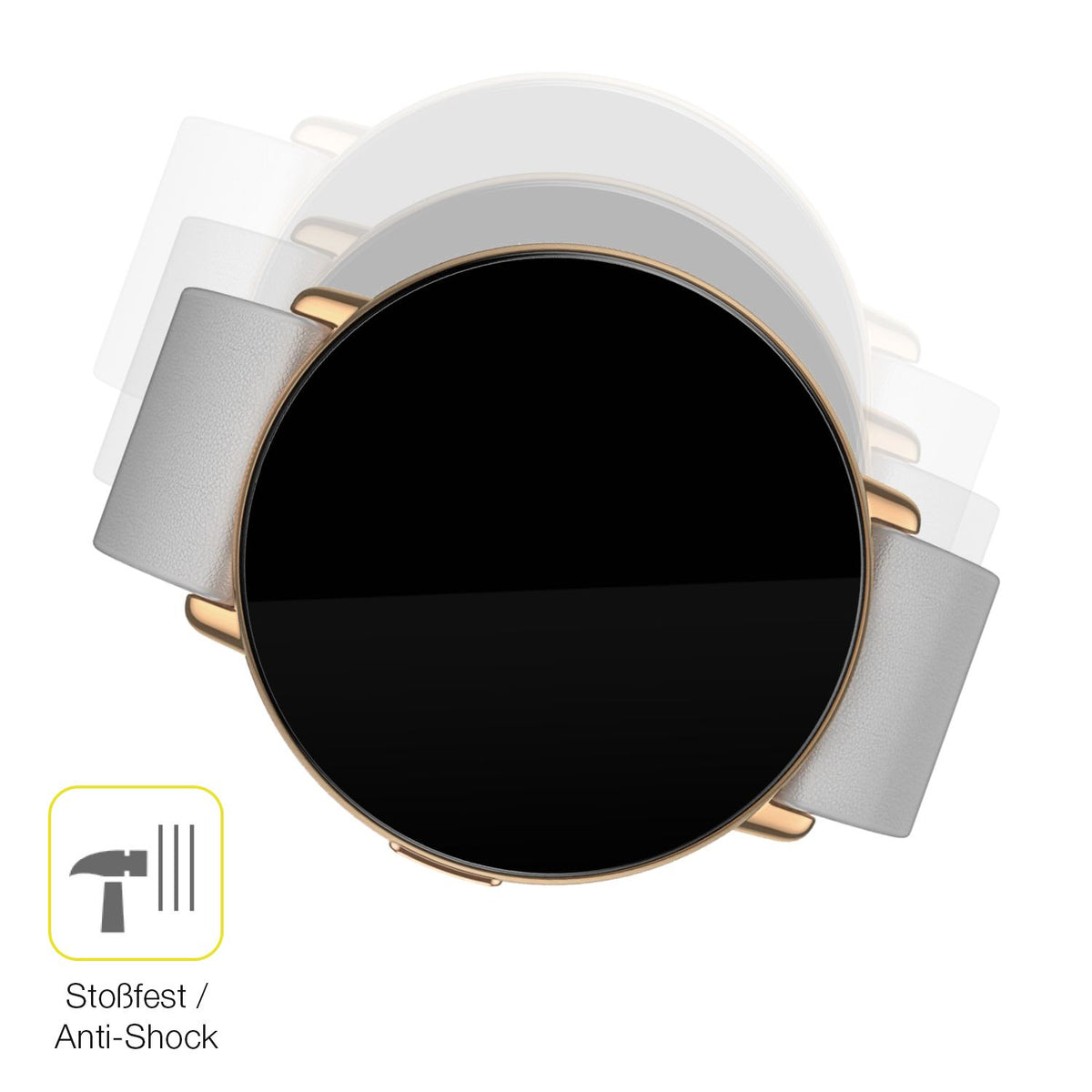 Schutz gegen Kratzer auf dem Zepp E Smartwatch Glas durch Schlüssel oder Ähnliches