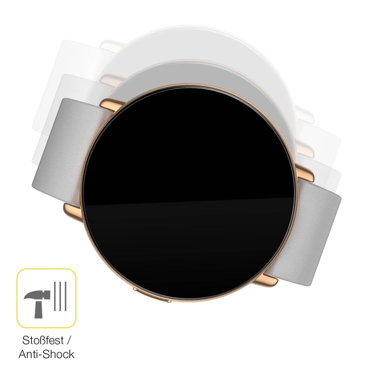 Schutz gegen Kratzer auf dem Zepp E Smartwatch Glas durch Schlüssel oder Ähnliches