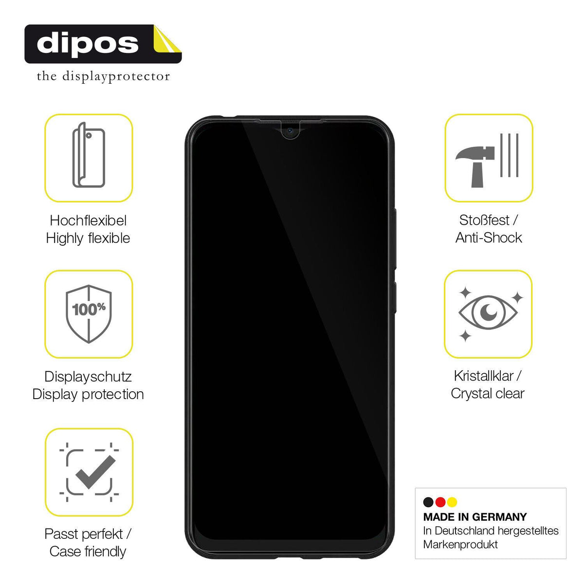 Displayschutz hergestellt in Deutschland, höchste Qualität made in Germany