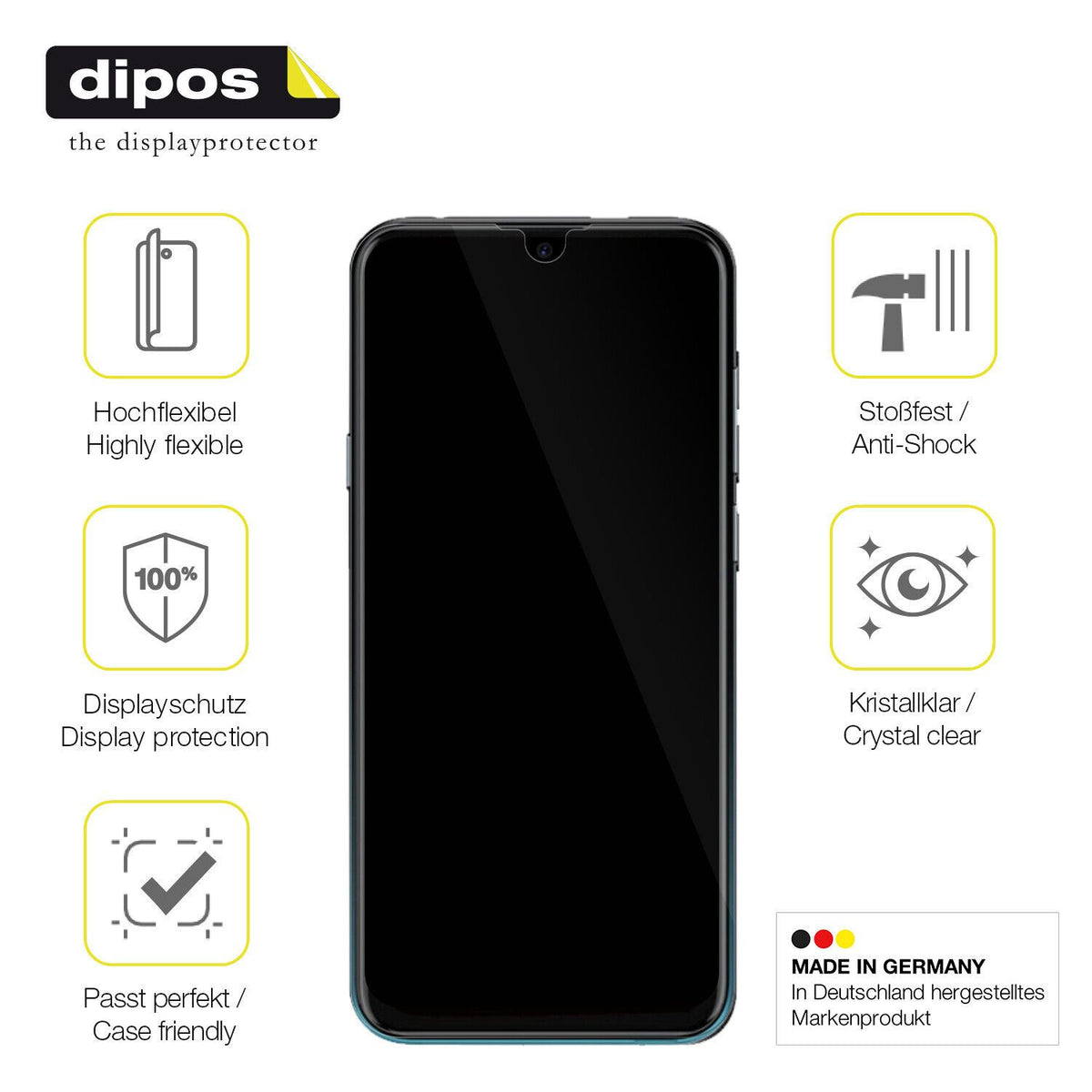 Displayschutz hergestellt in Deutschland, höchste Qualität made in Germany
