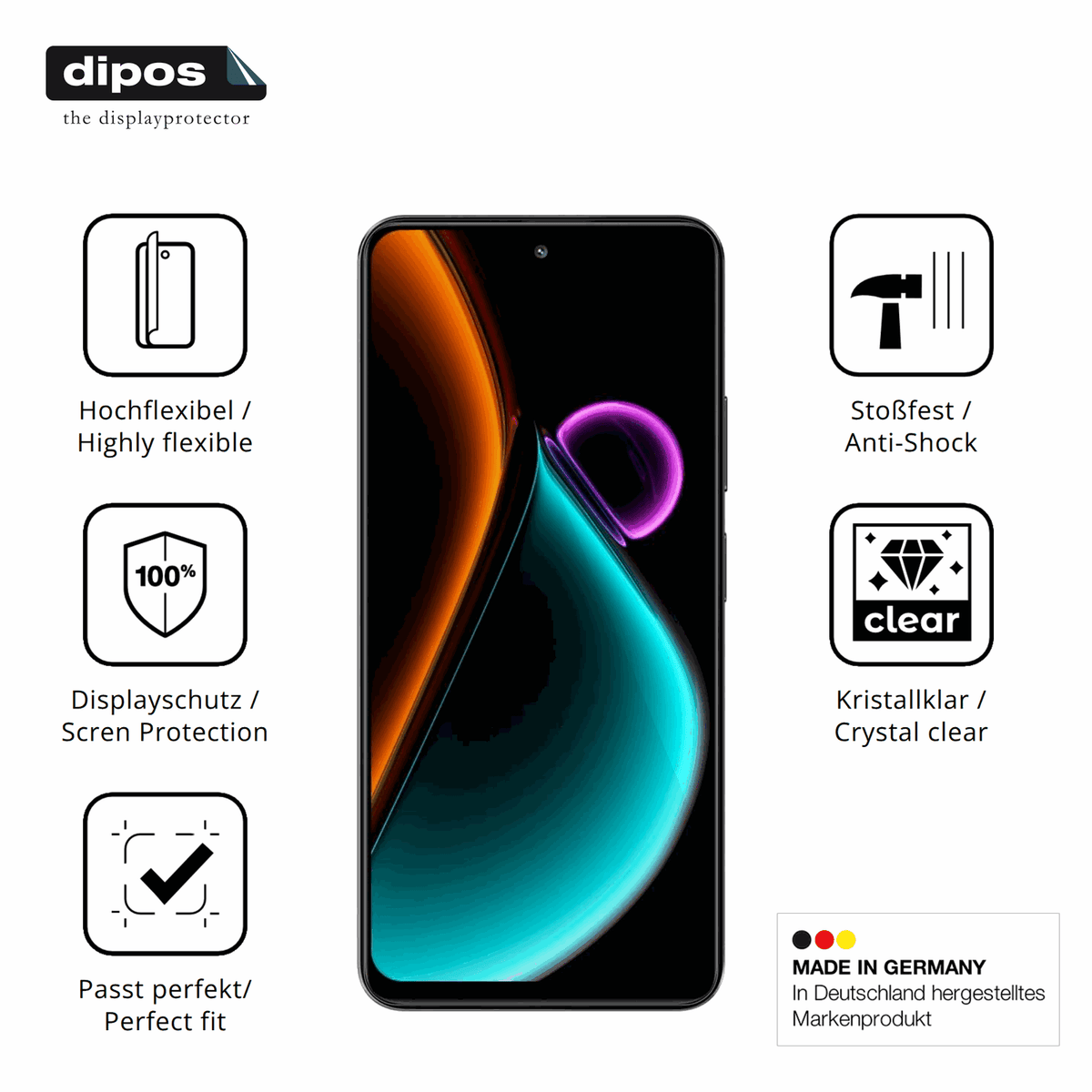 Displayschutz hergestellt in Deutschland, höchste Qualität made in Germany