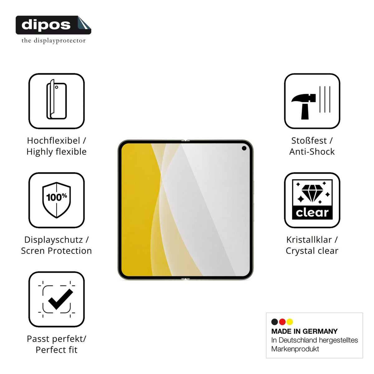 Displayschutz hergestellt in Deutschland, höchste Qualität made in Germany
