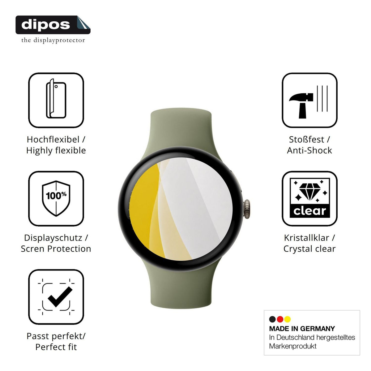 Displayschutz hergestellt in Deutschland, höchste Qualität made in Germany