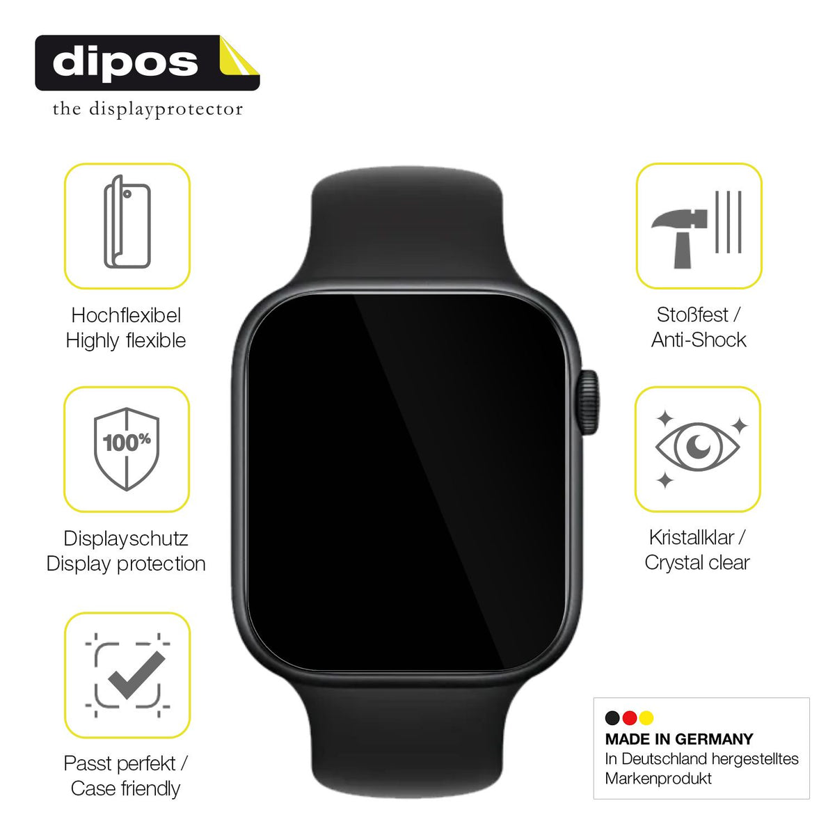Displayschutz hergestellt in Deutschland, höchste Qualität made in Germany