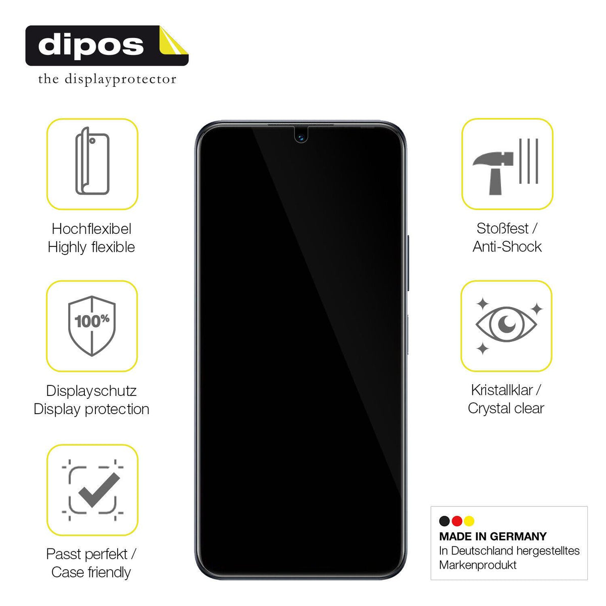 Displayschutz hergestellt in Deutschland, höchste Qualität made in Germany