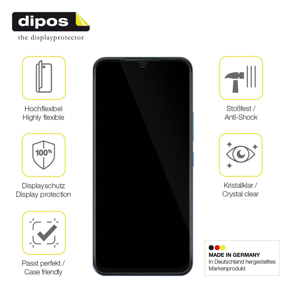 Displayschutz hergestellt in Deutschland, höchste Qualität made in Germany
