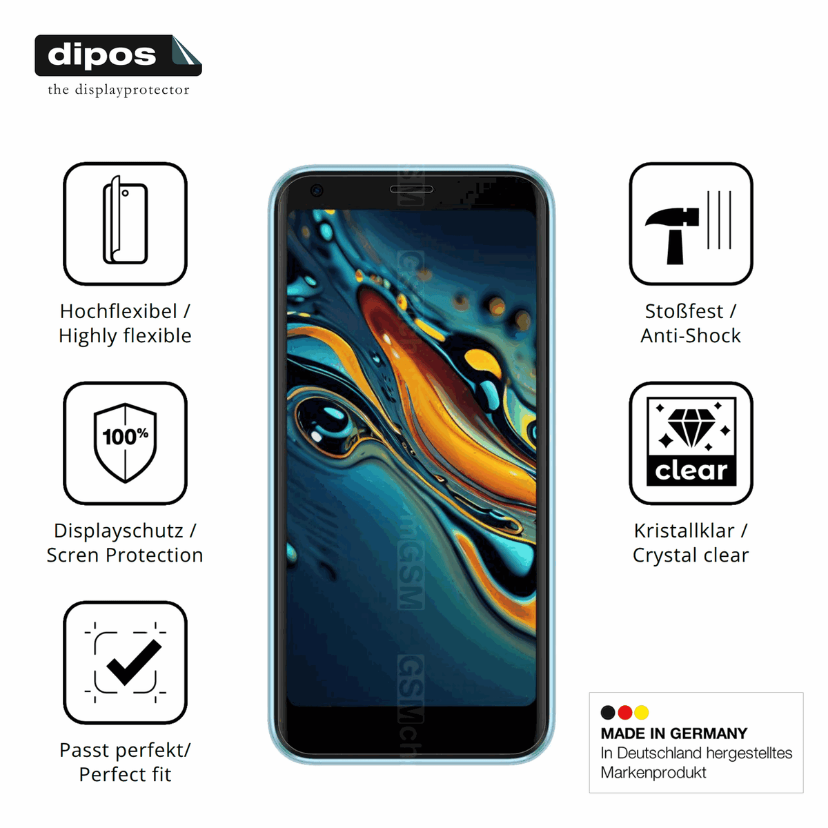 Displayschutz hergestellt in Deutschland, höchste Qualität made in Germany