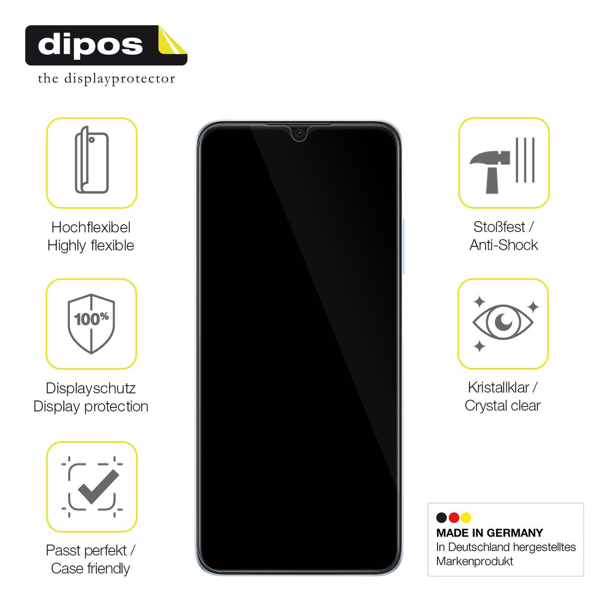 Displayschutz hergestellt in Deutschland, höchste Qualität made in Germany