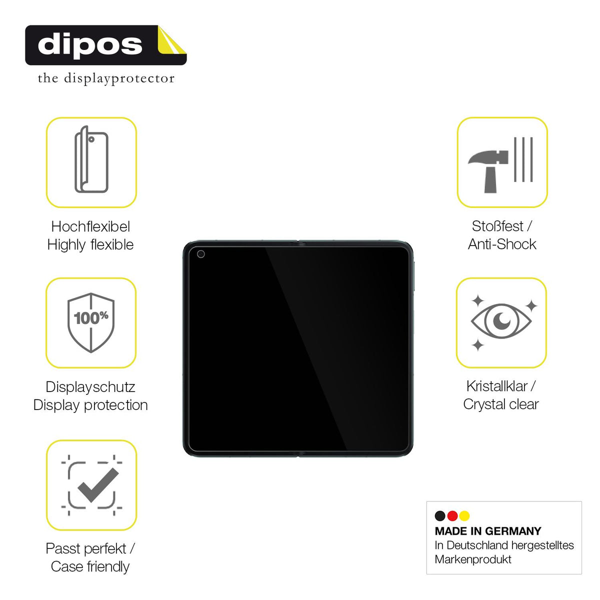 Displayschutz hergestellt in Deutschland, höchste Qualität made in Germany