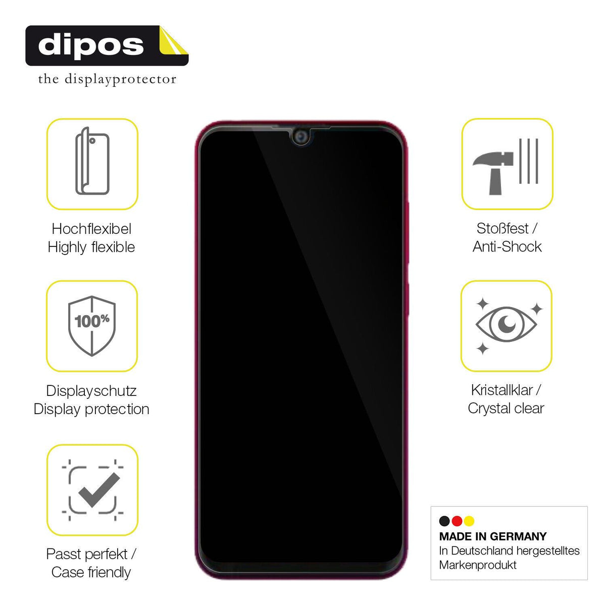 Displayschutz hergestellt in Deutschland, höchste Qualität made in Germany