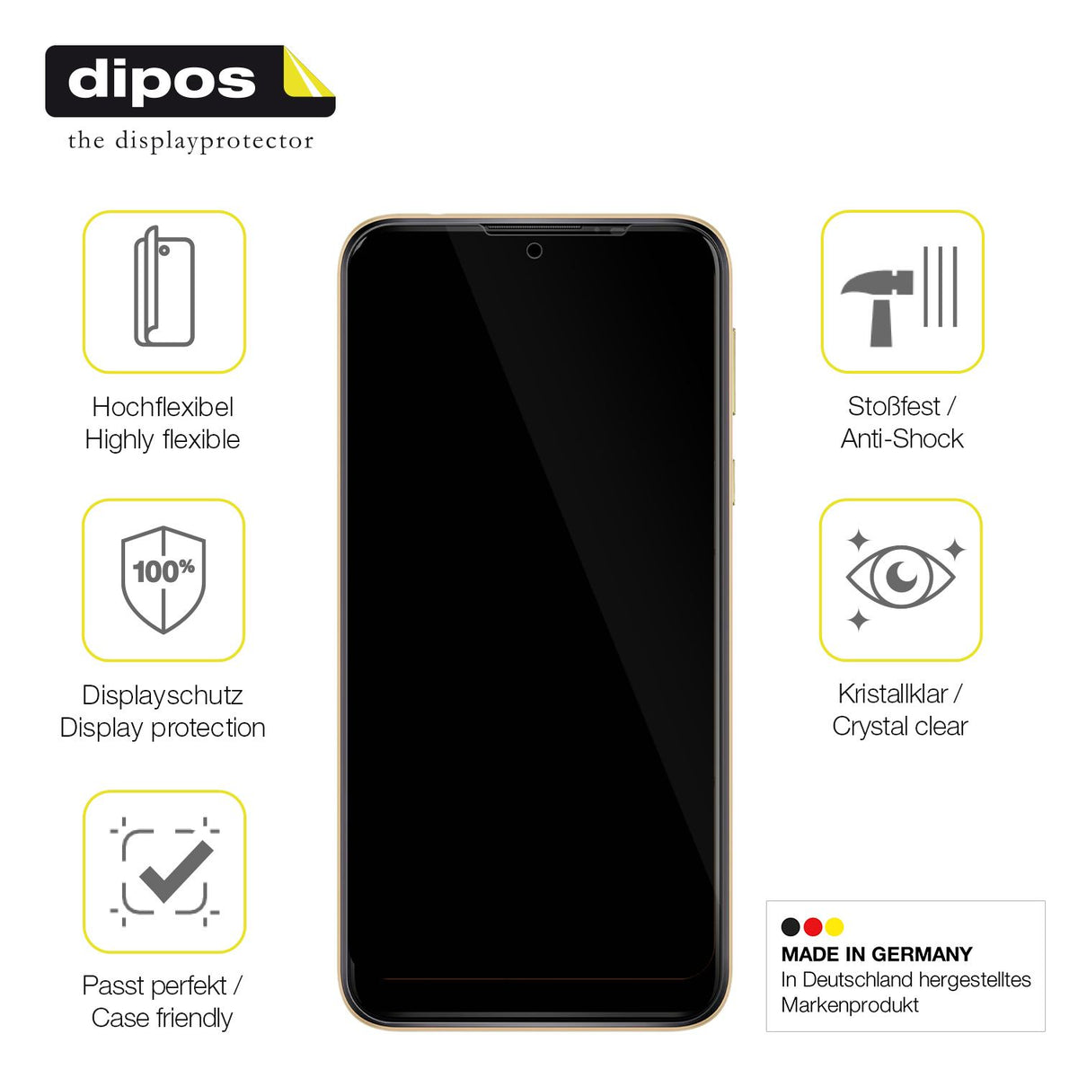 Displayschutz hergestellt in Deutschland, höchste Qualität made in Germany