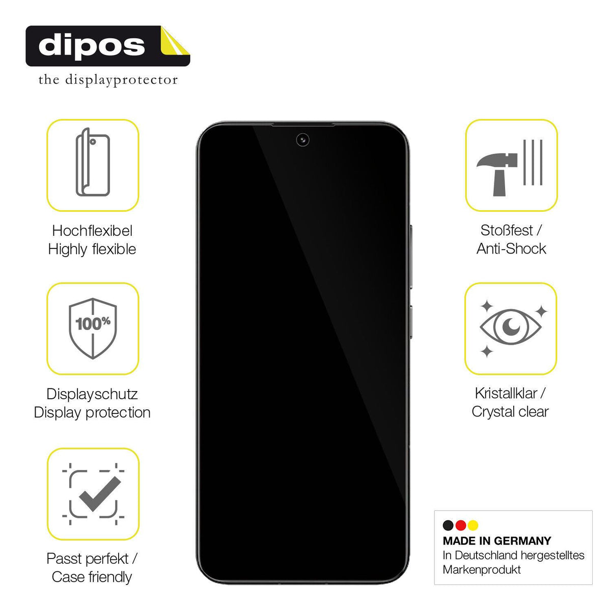 Displayschutz hergestellt in Deutschland, höchste Qualität made in Germany