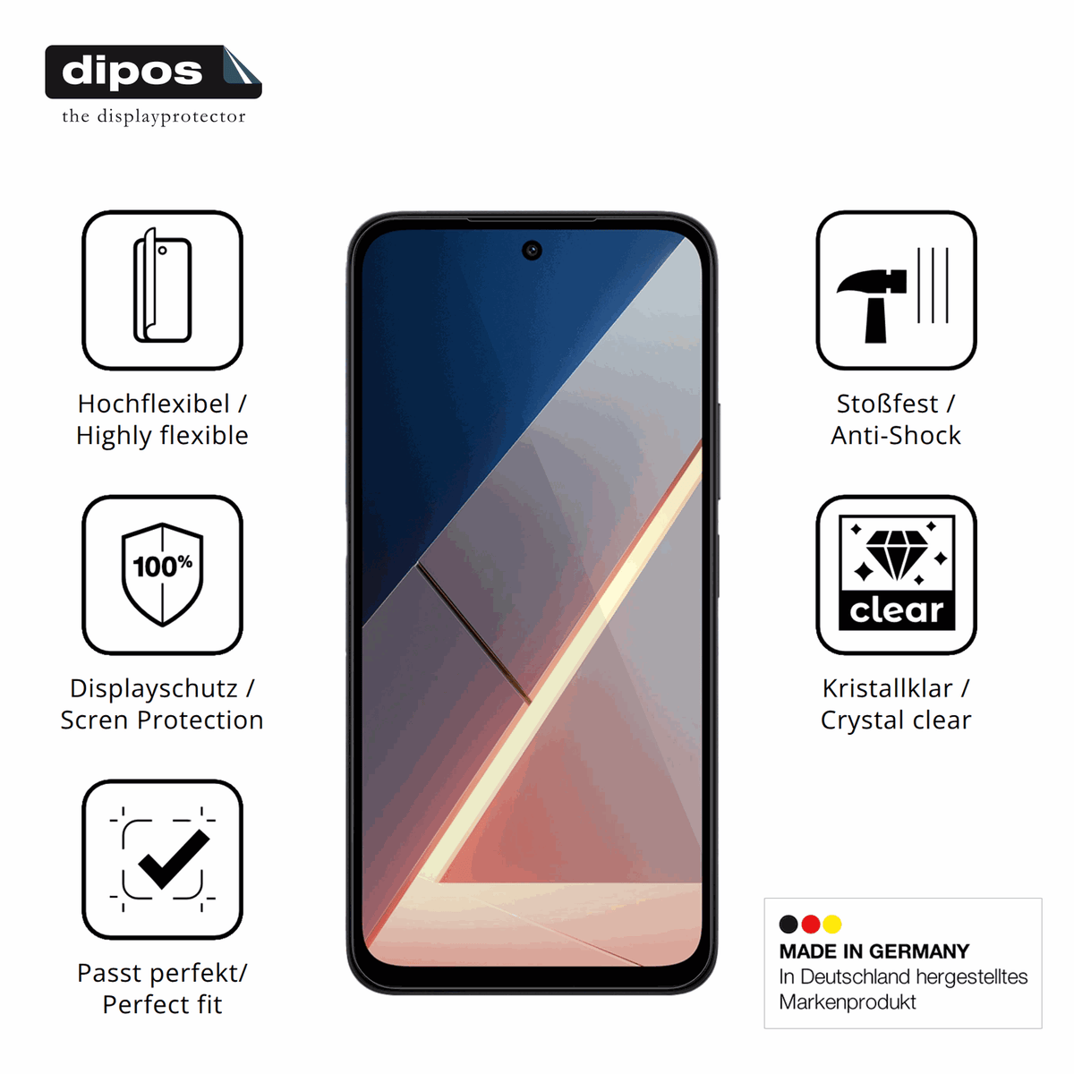 Displayschutz hergestellt in Deutschland, höchste Qualität made in Germany