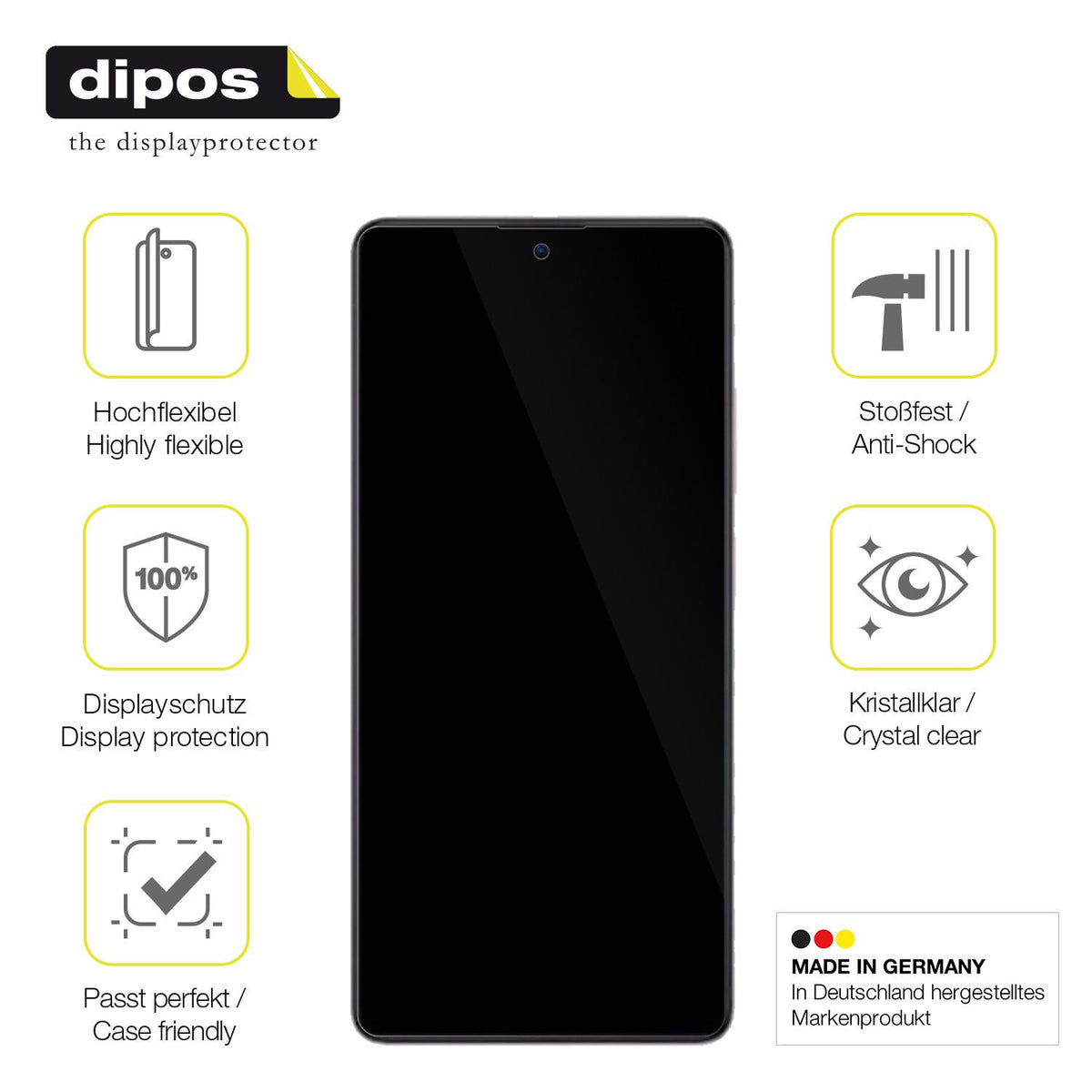 Displayschutz hergestellt in Deutschland, höchste Qualität made in Germany