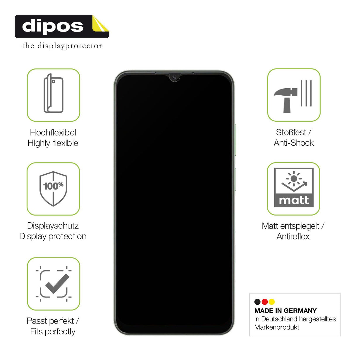 Displayschutz hergestellt in Deutschland, höchste Qualität made in Germany