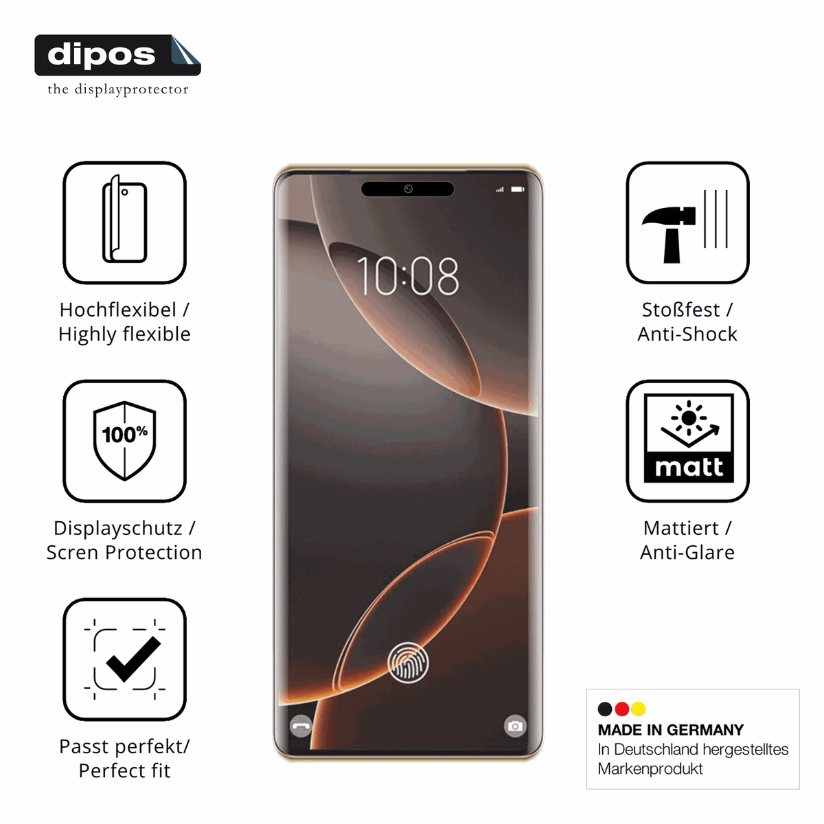Displayschutz hergestellt in Deutschland, höchste Qualität made in Germany