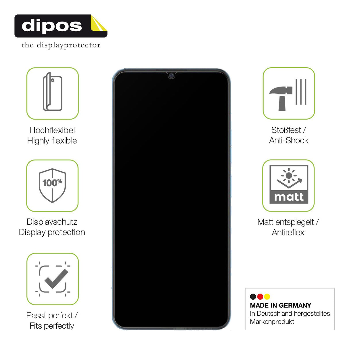 Displayschutz hergestellt in Deutschland, höchste Qualität made in Germany