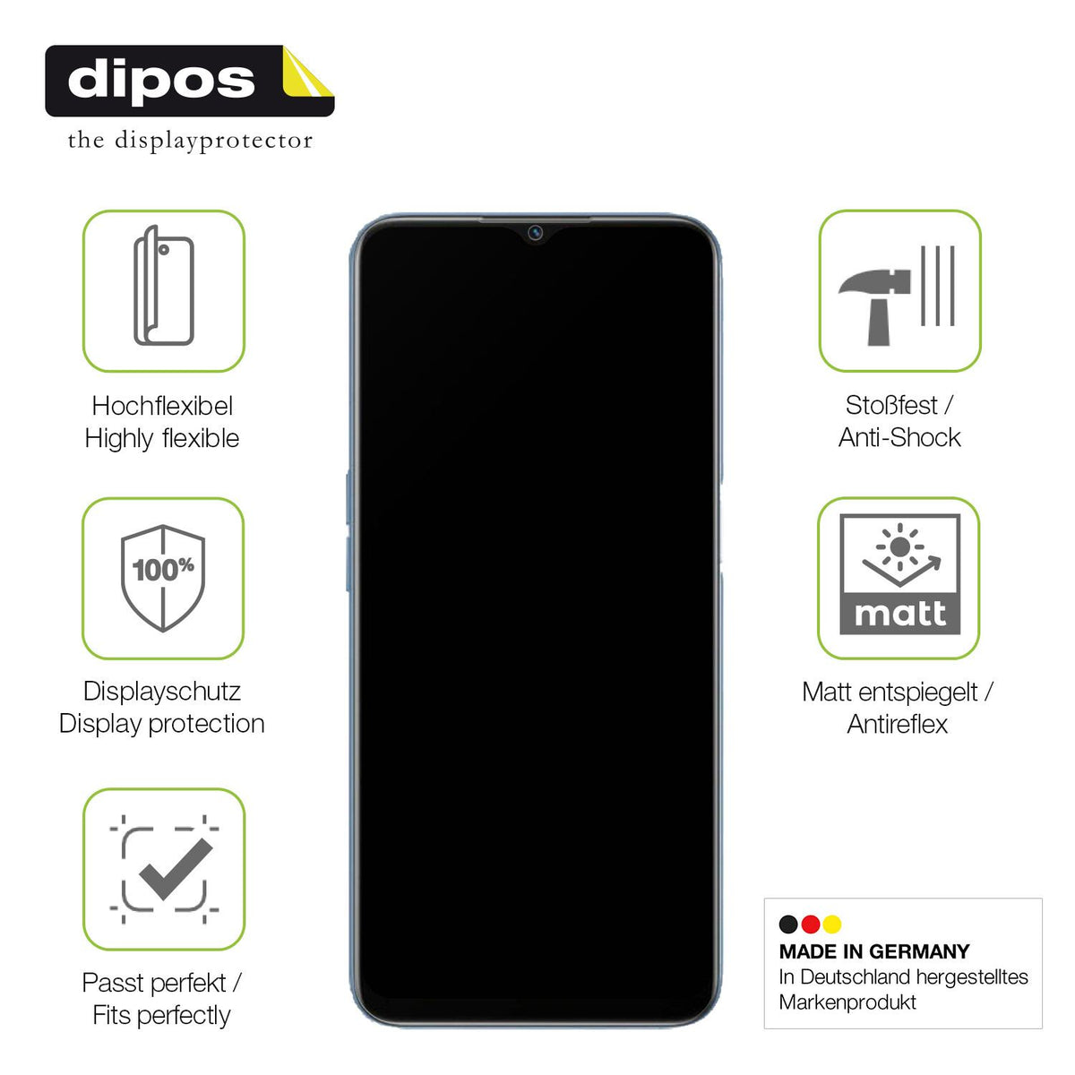 Displayschutz hergestellt in Deutschland, höchste Qualität made in Germany