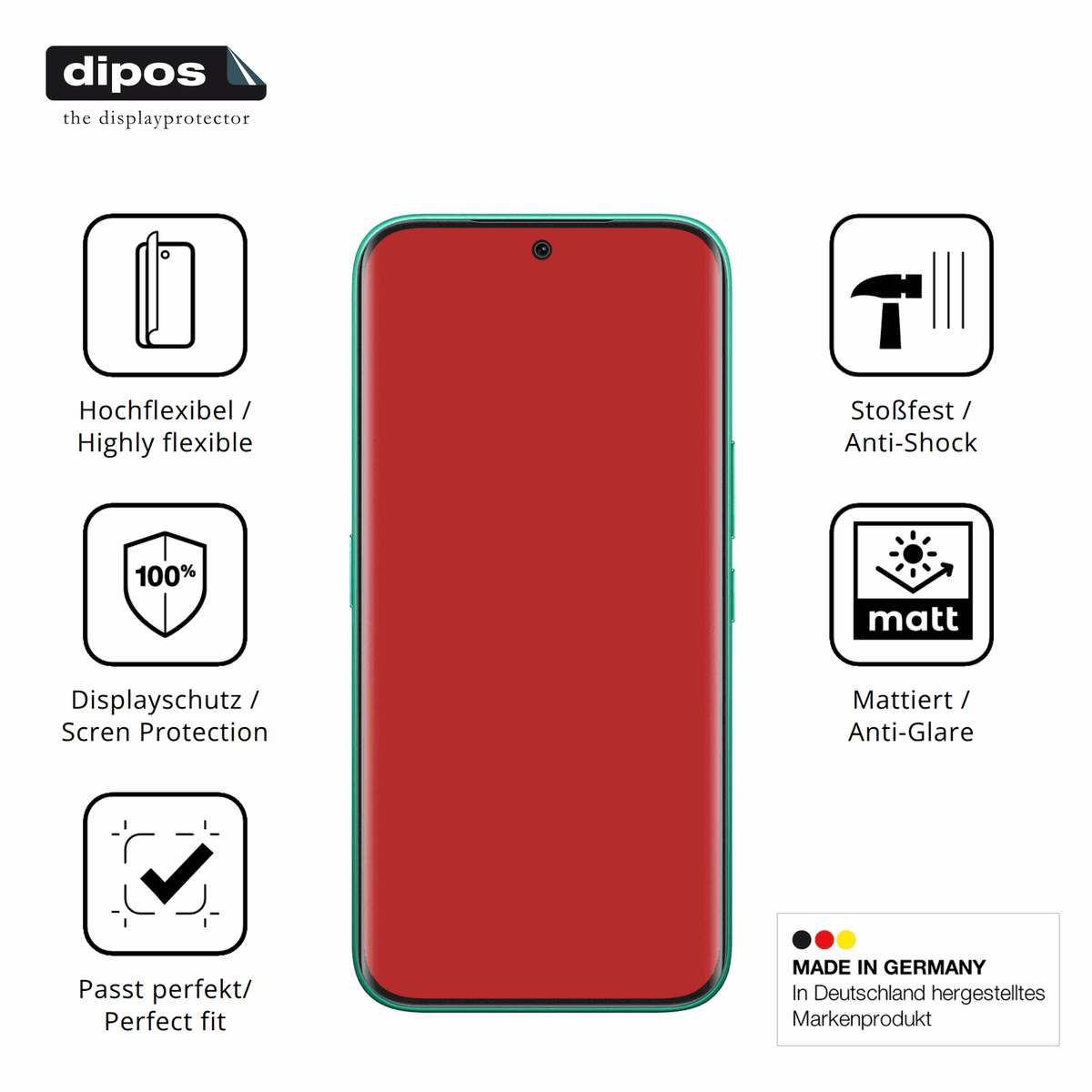 Displayschutz hergestellt in Deutschland, höchste Qualität made in Germany