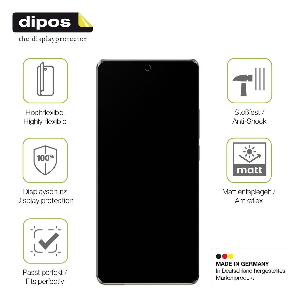 Displayschutz hergestellt in Deutschland, höchste Qualität made in Germany