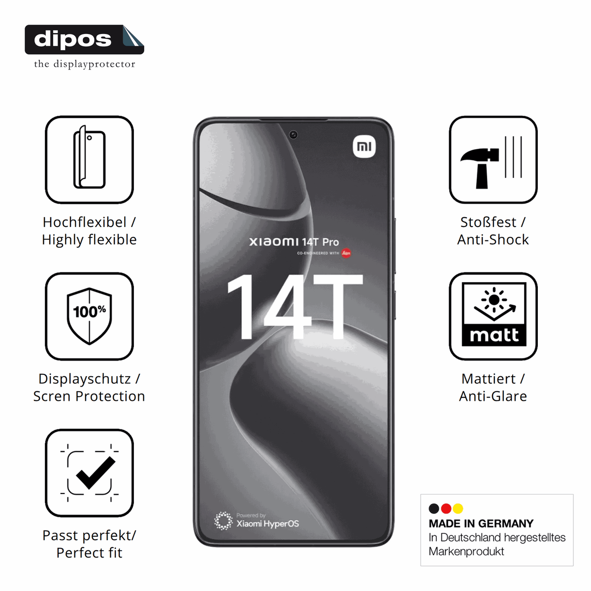 Displayschutz hergestellt in Deutschland, höchste Qualität made in Germany