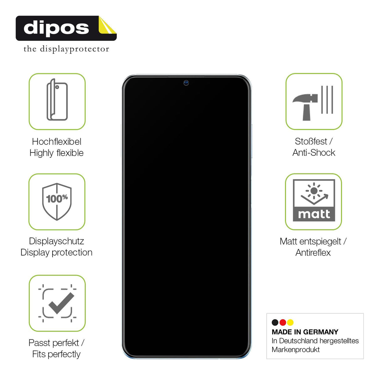Displayschutz hergestellt in Deutschland, höchste Qualität made in Germany