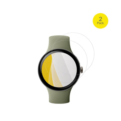 GooglePixel Watch 5 45mm mit aufgebrachter dipos Displayschutzfolie, glasklare Darstellung ohne Einschränkungen