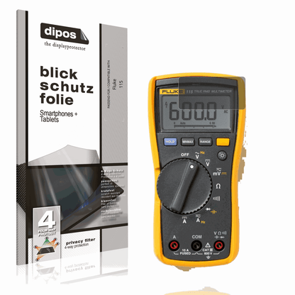 Blickschutzfolie von dipos passend für Fluke 115, präziser Zuschnitt und blasenfrei montiert