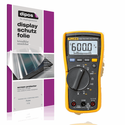 Klare Displayschutzfolie von dipos passend für Fluke 115, präziser Zuschnitt und blasenfrei montiert