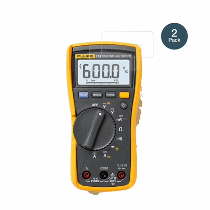 Fluke115 mit aufgebrachter dipos Panzerfolie, die lästige Fingerabdrücke minimiert