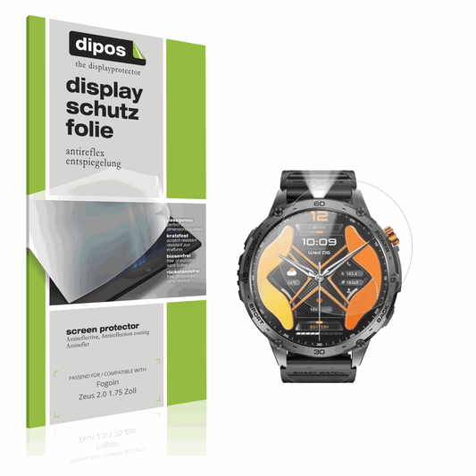 Matte Displayschutzfolie von dipos passend für fogoinzeus 2.0 1.75 zoll, präziser Zuschnitt und blasenfrei montiert